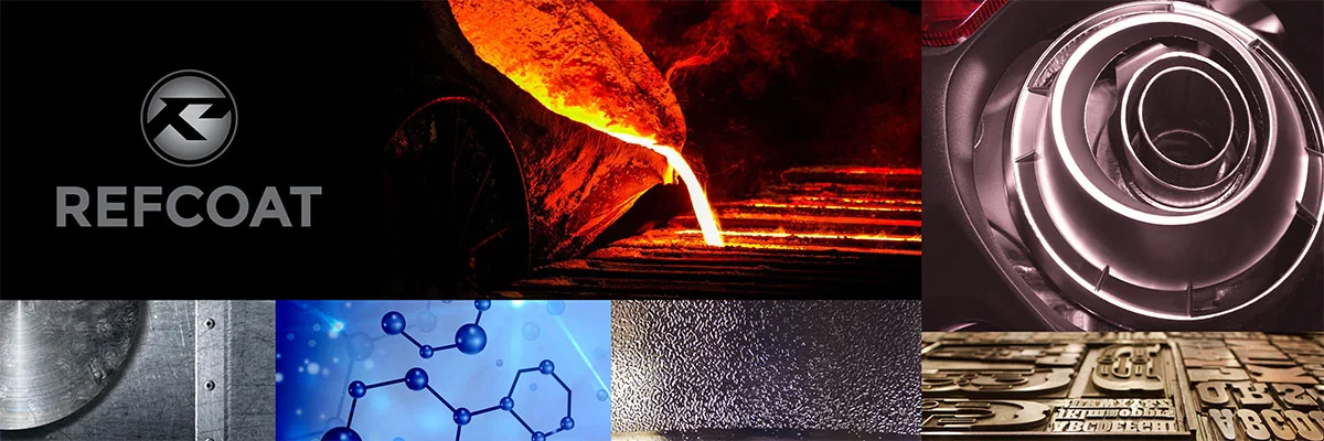 Refcoat foundry additives — molten metal pour, engineered castings, and sand grains